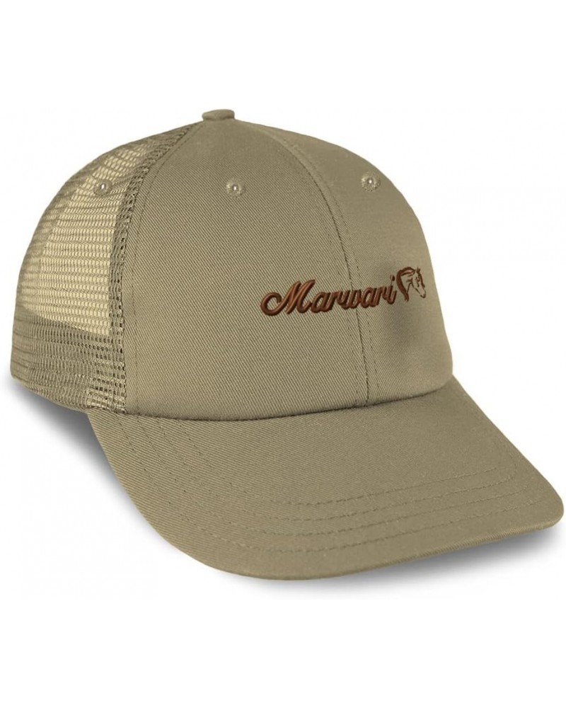 Custom Custom Trucker Hat Baseball Cap Marwari Horses Pony Cotton Equestrian Dad Hats for Men & Women Khaki Design Only $16.8...