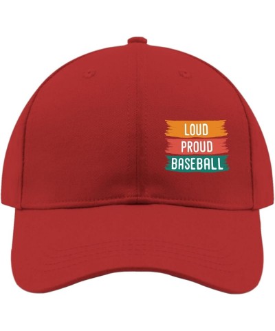 Loud Proud Baseball Baseball Caps Retro Dad Hat for Women Gifts for Grandpa Coo Red $12.80 Baseball Caps