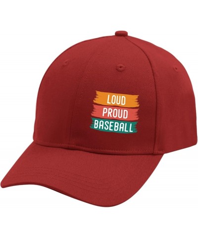 Loud Proud Baseball Baseball Caps Retro Dad Hat for Women Gifts for Grandpa Coo Red $12.80 Baseball Caps