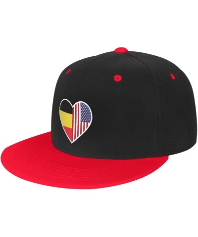 I Love America and Belgium Baseball Cap for Men Women Snapback Hat Adjustable Flat Bill Hats Red $11.37 Baseball Caps