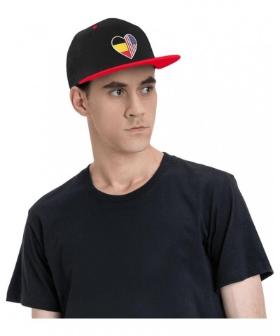 I Love America and Belgium Baseball Cap for Men Women Snapback Hat Adjustable Flat Bill Hats Red $11.37 Baseball Caps