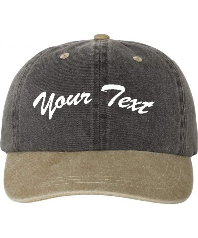 Custom Name Embroidered Personalized Baseball Dad Hat Pigment Dyed Cotton Twill Cap $23.08 Baseball Caps