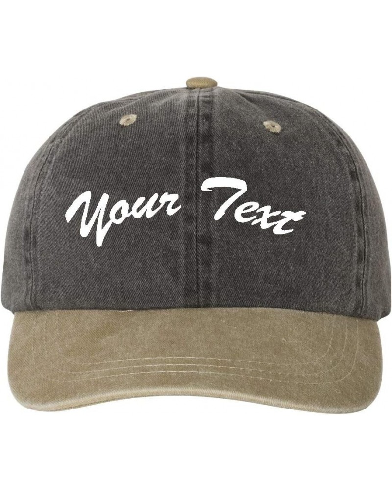 Custom Name Embroidered Personalized Baseball Dad Hat Pigment Dyed Cotton Twill Cap $23.08 Baseball Caps