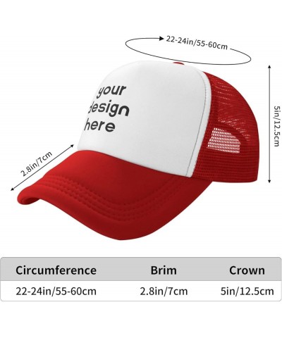 Custom Hats Design Your Own Text Name Image Photo Trucker Hats Red $6.94 Baseball Caps