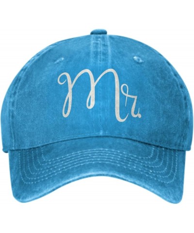 Mom and Dad Hats, Mr and Mrs Hats Adjustable Baseball Caps Gift for Couples Parents Wedding Blue Mr Hat $12.59 Baseball Caps