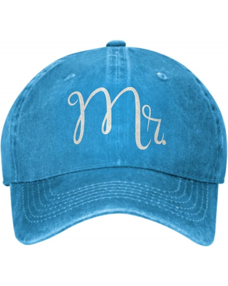 Mom and Dad Hats, Mr and Mrs Hats Adjustable Baseball Caps Gift for Couples Parents Wedding Blue Mr Hat $12.59 Baseball Caps