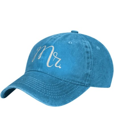 Mom and Dad Hats, Mr and Mrs Hats Adjustable Baseball Caps Gift for Couples Parents Wedding Blue Mr Hat $12.59 Baseball Caps