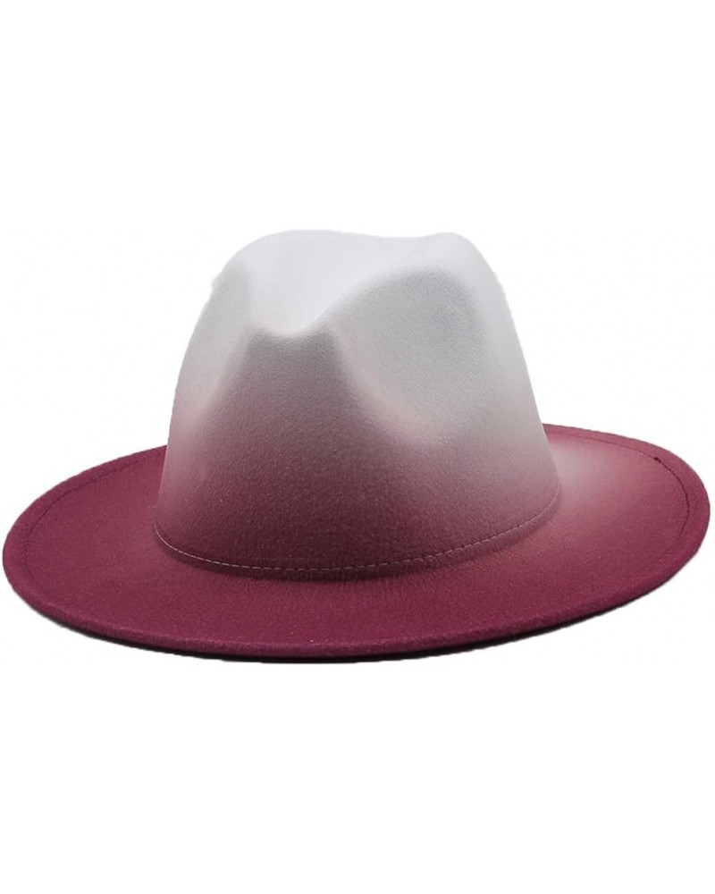 Women Men Wool Felt Jazz Hats Fedora Hats Wide Brim Patchwork Cap Party Top Hat Panama Hat 12 $16.13 Fedoras