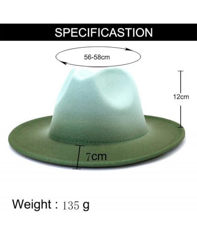 Women Men Wool Felt Jazz Hats Fedora Hats Wide Brim Patchwork Cap Party Top Hat Panama Hat 12 $16.13 Fedoras