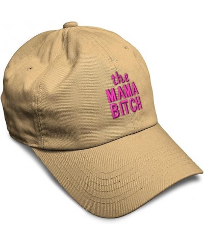 Soft Baseball Cap The Mama Bitch Cotton Dad Hats for Men & Women Khaki $15.29 Baseball Caps