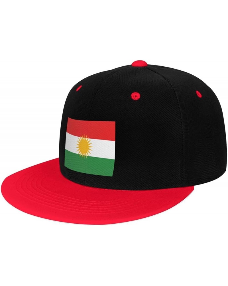 Flag of Kurdistan Snapback Hat for Men Women Baseball Cap Trucker Flat Bill Hats Dad Caps Red $10.67 Baseball Caps