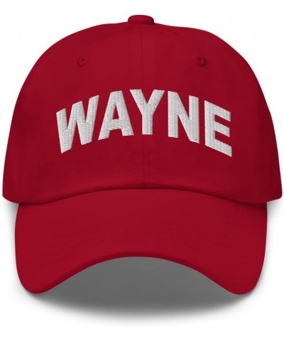 Wayne Pennsylvania Hat Wayne PA Cap Embroidered Dad Hat Adjustable Strap Closure Unisex Cranberry $19.20 Baseball Caps