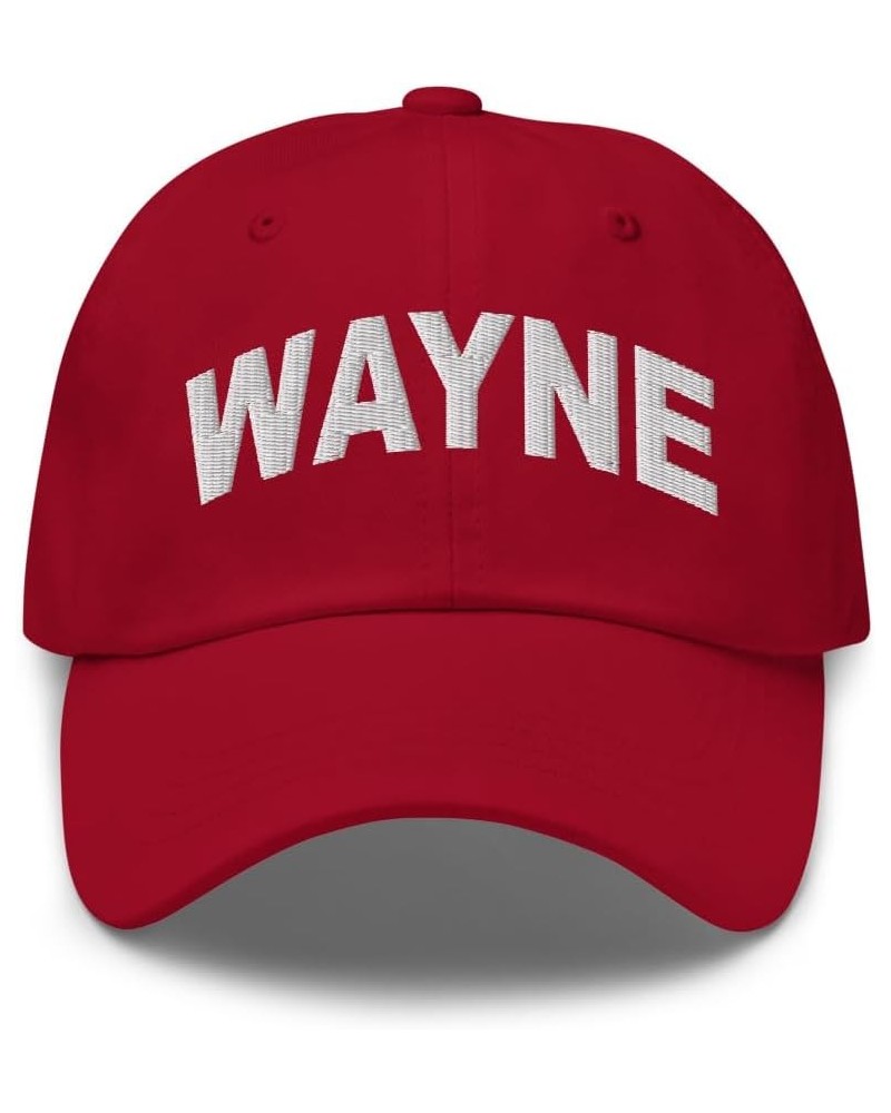 Wayne Pennsylvania Hat Wayne PA Cap Embroidered Dad Hat Adjustable Strap Closure Unisex Cranberry $19.20 Baseball Caps