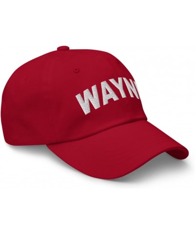 Wayne Pennsylvania Hat Wayne PA Cap Embroidered Dad Hat Adjustable Strap Closure Unisex Cranberry $19.20 Baseball Caps