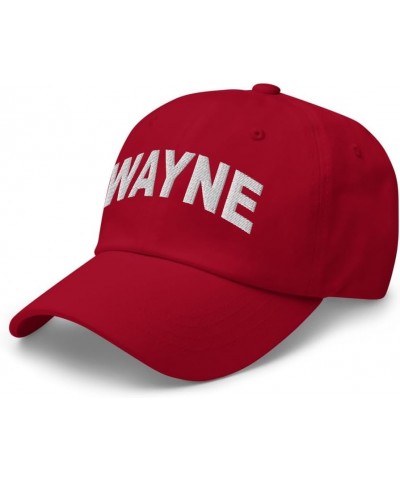 Wayne Pennsylvania Hat Wayne PA Cap Embroidered Dad Hat Adjustable Strap Closure Unisex Cranberry $19.20 Baseball Caps