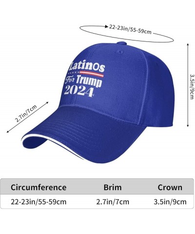 Latinos for Trump 2024 Gifts Baseball Cap Women Cowboy Hat Trucker Hat Men Dad Hat Adjustable Hat Snapback Hat Black Blue $10...