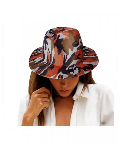 Featur123C Hat for Casual,Fashion Unisex Tie-Dye Printed Hat for Women Mens,Wide Jazz Hat Tie-Dye Hat for Party Costumes 01or...