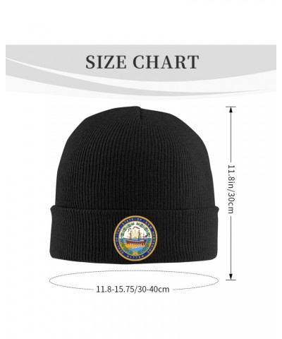 Seal of New Hampshire Fashionable Knitted Hats Cozy Elegance for Men Women2 Black $11.27 Skullies & Beanies