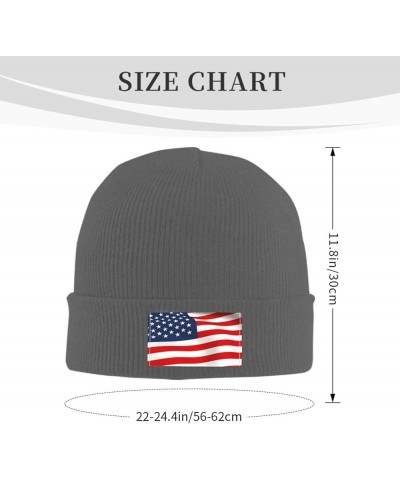 American Flag Patriotic Print Beanie Hats for Women Men Warm Knit Hat Winter Knitted Beanie Stretch Fashion Cap Deep Heather ...