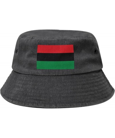 Flag of The UNIA Bucket Hat for Men Women Outdoor Washed Cotton Sun Hats Travel Beach Hat Black $12.91 Bucket Hats