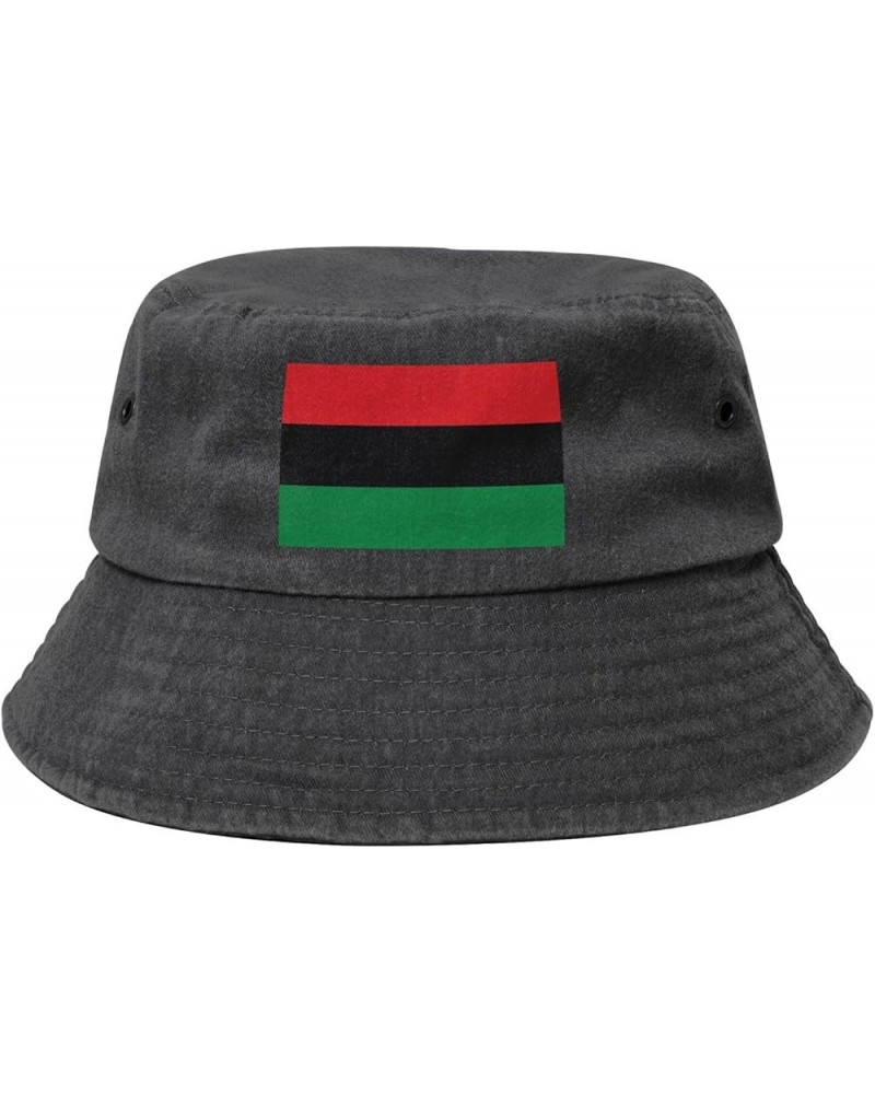 Flag of The UNIA Bucket Hat for Men Women Outdoor Washed Cotton Sun Hats Travel Beach Hat Black $12.91 Bucket Hats