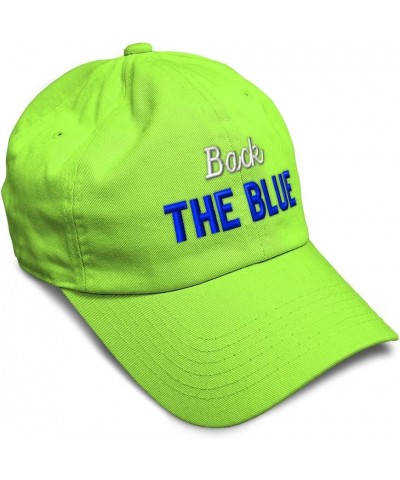 Soft Baseball Cap Back The Blue Cotton Dad Hats for Men & Women Lime $14.55 Baseball Caps