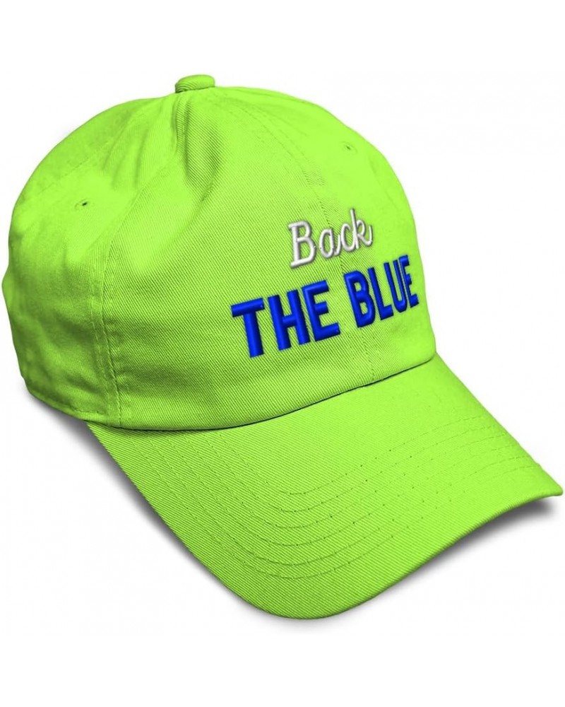 Soft Baseball Cap Back The Blue Cotton Dad Hats for Men & Women Lime $14.55 Baseball Caps