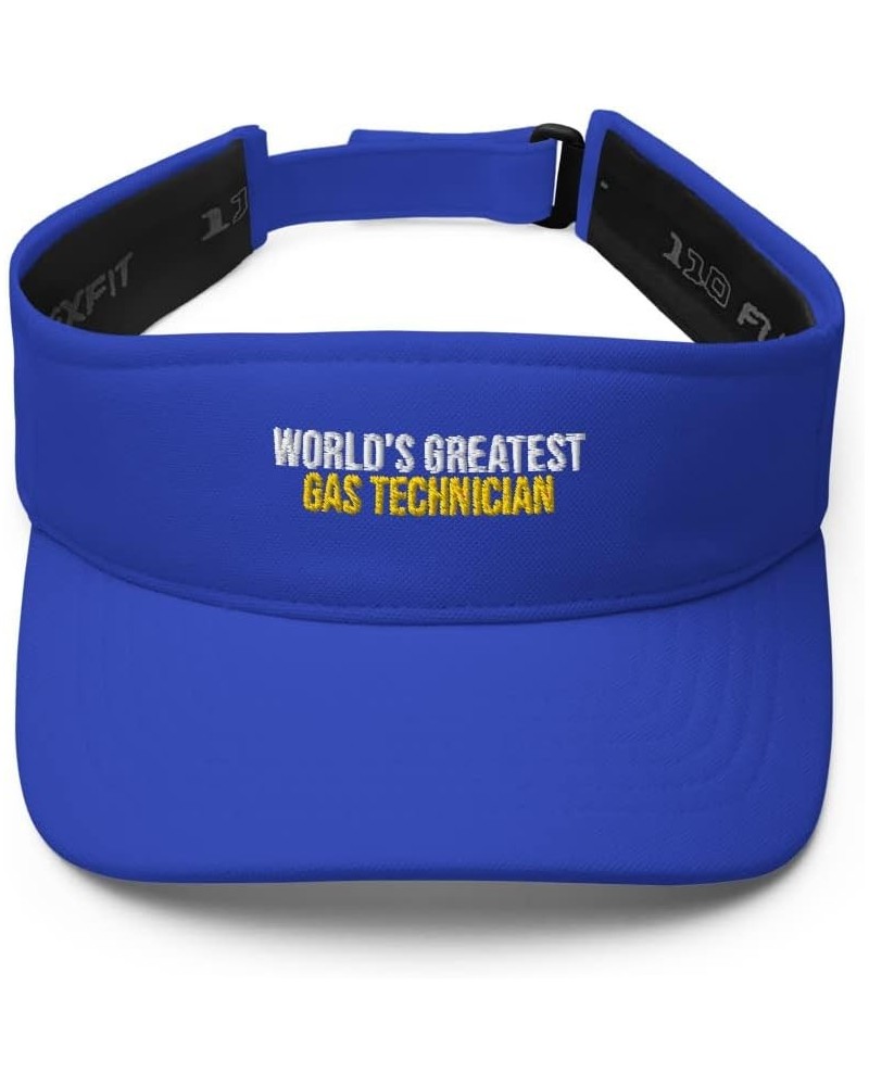 World's Greatest Gas Technician Hat (Embroidered Visor) Gas Technician Apparel Royal $17.99 Visors