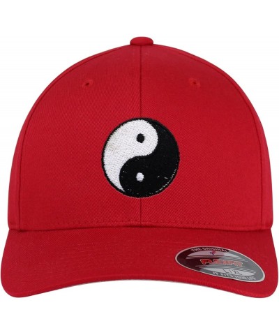 Flexfit Ying Yang Embroidered Baseball Cap Asian Meditation Red $17.99 Baseball Caps