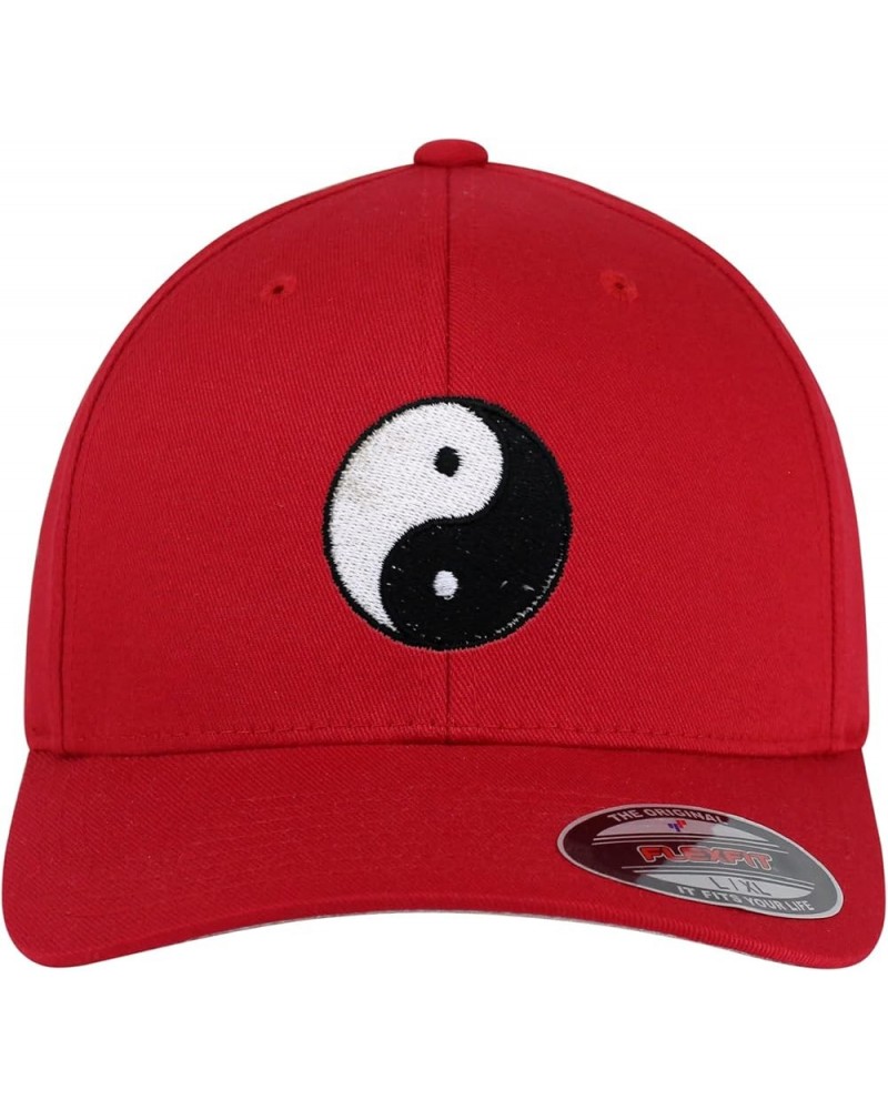 Flexfit Ying Yang Embroidered Baseball Cap Asian Meditation Red $17.99 Baseball Caps