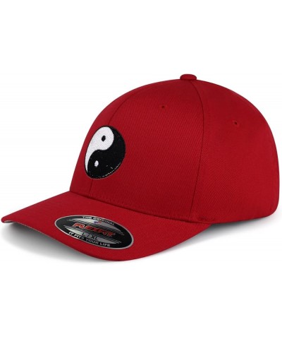 Flexfit Ying Yang Embroidered Baseball Cap Asian Meditation Red $17.99 Baseball Caps