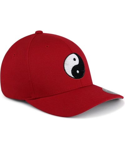 Flexfit Ying Yang Embroidered Baseball Cap Asian Meditation Red $17.99 Baseball Caps