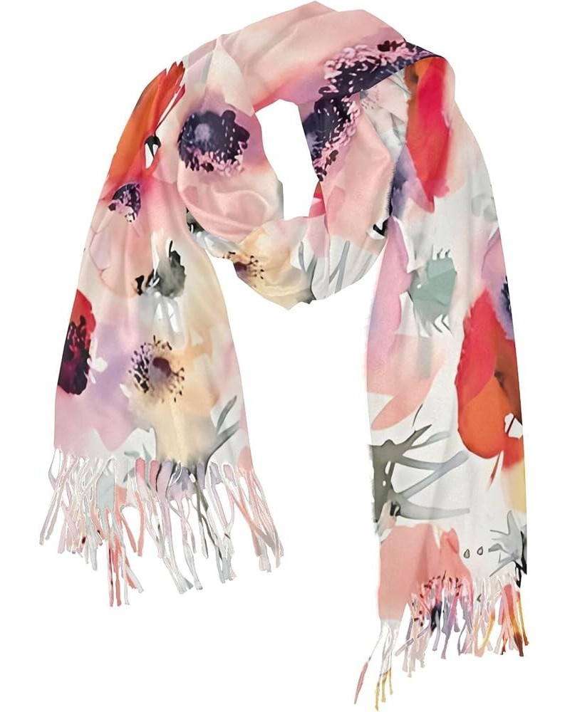 Pastel Daisy Flowers Women's Wraps & Pashminas Decorative Pashmina Shawl Warm Blanket Scarf Flower Watercolor Floral $13.77 S...