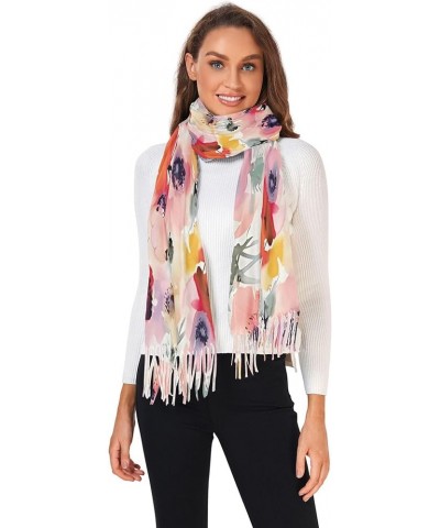 Pastel Daisy Flowers Women's Wraps & Pashminas Decorative Pashmina Shawl Warm Blanket Scarf Flower Watercolor Floral $13.77 S...