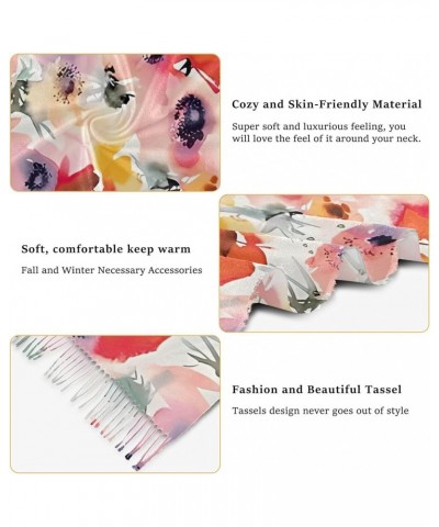 Pastel Daisy Flowers Women's Wraps & Pashminas Decorative Pashmina Shawl Warm Blanket Scarf Flower Watercolor Floral $13.77 S...