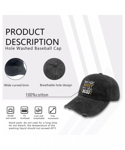 I'm Not Bossy I'm The Boss Hats for Womens Washed Distressed Baseball Caps Cool Washed Hiking Hats $11.33 Baseball Caps