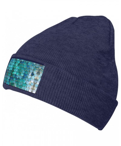 Mermaid Scale Fashionable Adult Knitted Wool Hat,Unisex Brimless Cap,Ideal for Casual Wear $10.75 Skullies & Beanies