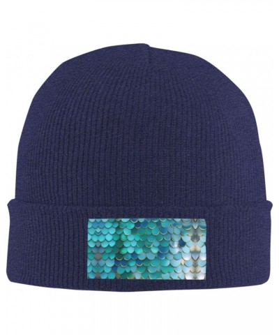 Mermaid Scale Fashionable Adult Knitted Wool Hat,Unisex Brimless Cap,Ideal for Casual Wear $10.75 Skullies & Beanies