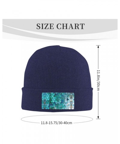 Mermaid Scale Fashionable Adult Knitted Wool Hat,Unisex Brimless Cap,Ideal for Casual Wear $10.75 Skullies & Beanies