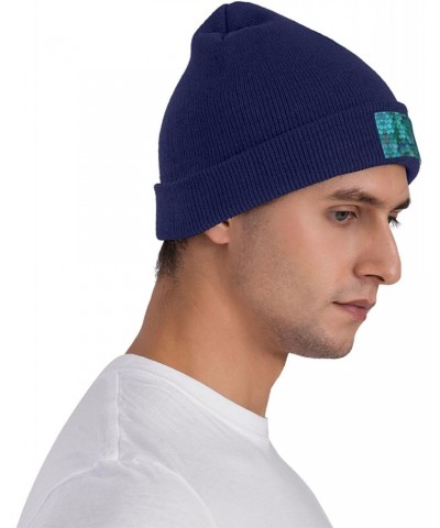 Mermaid Scale Fashionable Adult Knitted Wool Hat,Unisex Brimless Cap,Ideal for Casual Wear $10.75 Skullies & Beanies