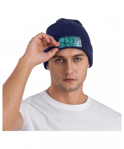 Mermaid Scale Fashionable Adult Knitted Wool Hat,Unisex Brimless Cap,Ideal for Casual Wear $10.75 Skullies & Beanies