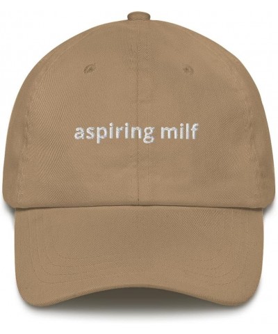 Aspiring Milf Dad hat Funny dad hat Gifts Khaki $15.97 Baseball Caps