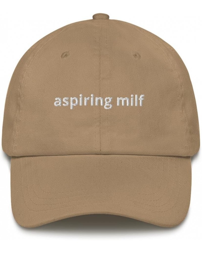 Aspiring Milf Dad hat Funny dad hat Gifts Khaki $15.97 Baseball Caps