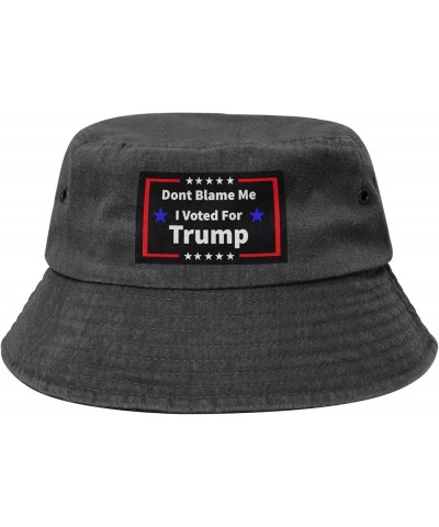 Dont Blame Me I Voted for Trump Bucket Hat for Men Women Outdoor Washed Cotton Sun Hats Travel Beach Hat Black $12.19 Bucket ...