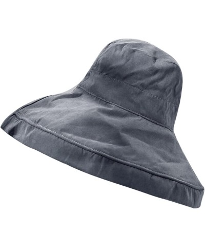 Bucket Hat Sun Cap Foldable Fisherman Hat Women Japanese Color Beach Hat Elegant Solid Leides Sunscreen Hat Grey $9.58 Sun Hats