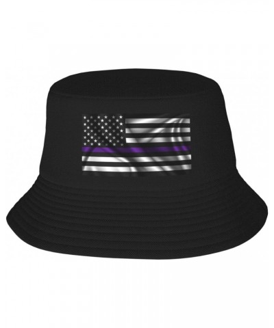 Silk Style United States Thin Purple Line Flag Bucket Hat for Men Women Beach Travel Sun Hat Casual Fishing Hat $9.51 Bucket ...