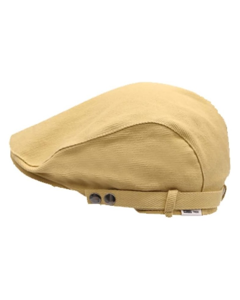 Newsboy Hats for Men Summer All-Match Flat Cap Cotton Adjustable Baggy Solid Color Fishing Driving Hat Yellow $17.11 Newsboy ...