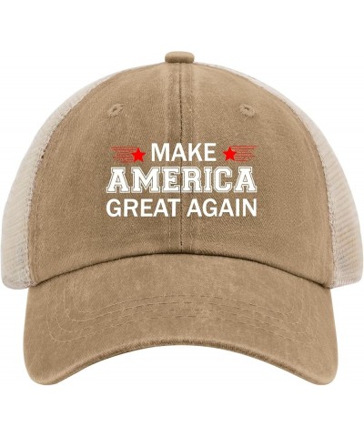 MAGA Trucker Hat Trucker Hat Women Womens Trucker Hat Gifts for Her Golf Hat Pigment Khaki02 $12.95 Sun Hats