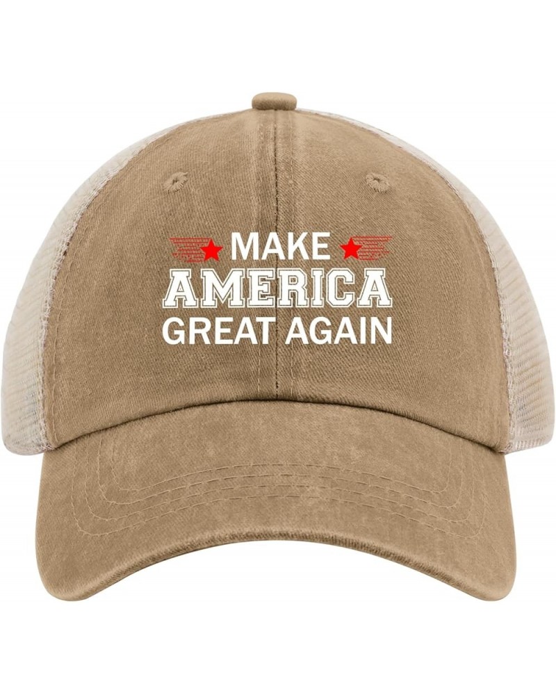 MAGA Trucker Hat Trucker Hat Women Womens Trucker Hat Gifts for Her Golf Hat Pigment Khaki02 $12.95 Sun Hats