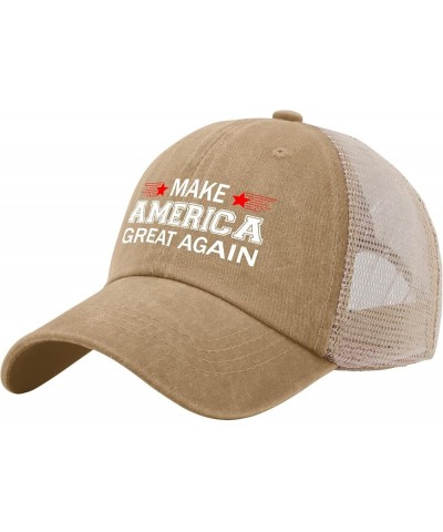 MAGA Trucker Hat Trucker Hat Women Womens Trucker Hat Gifts for Her Golf Hat Pigment Khaki02 $12.95 Sun Hats